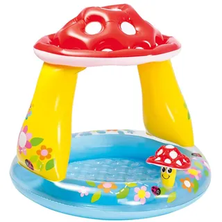 Intex 57114NP - Aufblasbarer Baby-Pool Pilz, Vinyl, Mehrfarbig, 102x89 cm