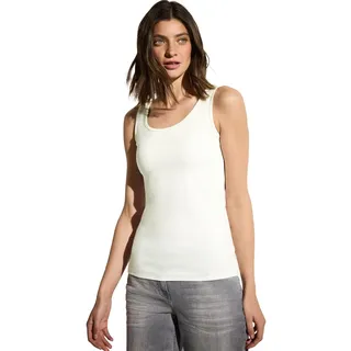 Cecil Damen 3225953 Basic Top Baumwolle, Vanilla White, L EU