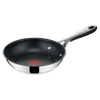 Tefal Jamie Oliver Kitchen Essentials Pfanne 20 cm E31402, Allzweckpfanne, Edelstahl, Edelstahl, Titan, Thermoplast, Thermo-Punkt - Silber