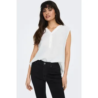 Only Blusentop »ONLJETTE – Blusentop mit V-Ausschnitt und Knopfleiste« regular fit, modisch, Web, Viskose, V-Ausschnitt, weiß
