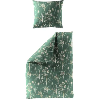 BIERBAUM 3987 Blumen Petrol 135 x 200 cm + 2 x 80 x 80 cm