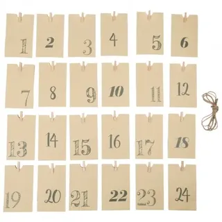 Adventskalender - Papiertüten - natur