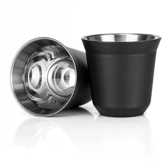 RECAPS 80 ml Edelstahl-Espressotassen-Set (Black)