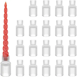 Relaxdays Stabkerzenhalter 20er Set Glas Transparent