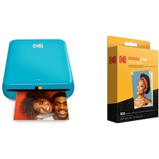 KODAK Step Instant Fotodrucker mit Bluetooth/NFC, Zink-Technologie App & 2" x3 Premium Zink Fotopapier (100 Blatt) Kompatibel PRINTOMATIC Smile- und Step-Kameras und -Druckern
