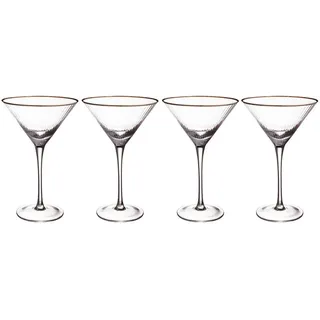 Butlers Martinigläser (4er Set) Golden Twenties 300 ml , Transparent , Glas , Gläser, Longdrinkgläser