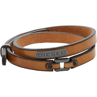 Diesel DX0984040 Armband aus braunem Leder mit Logo Größe Standard