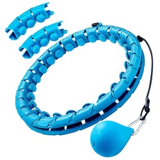 30 Knoten gewichteter Hula Hoop | Smart Hula Hoop | gewichtete Hoola-Reifen | ideal für Erwachsene und Anfänger | Hula Hoop mit Gewichtsball (blau)