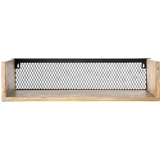 Wandregal Industrie-Stil Mangoholz und Metall 60 cm RACK