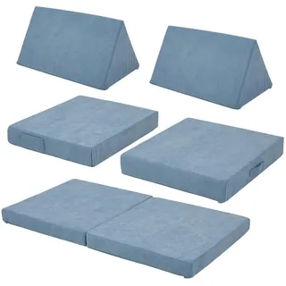 [en.casa] Kindersofa Norhulta 120 x 66 x 46 cm Textil blau