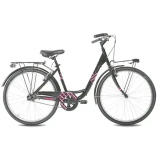 Lolo 26.1 Fahrrad City Damen 26 1v Stahl Einzelrohr Schwarz/Fuchsie Größe S