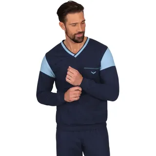 TRIGEMA Schlafanzug Modisches Schlafanzugoberteil Blau M
