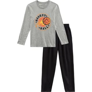 AUTHENTIC LE JOGGER AUTHENTIC LE JOGGER, Pyjama 1 Stück, 2 tlg. Schlafanzug mit Basketball-Aufdruck, grau