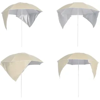 vidaXL Strandschirm mit Seitenwänden Sandfarbe 215 cm - Strandschirm - Strandschirme - Sonnenschirm - Gartenschirm - Gelb