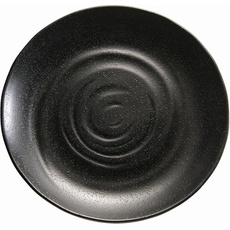 Bild von 83941 Tablett/Teller ZEN, Ø 28 cm, Höhe 3 cm, Melamin, schwarz, Steinoptik