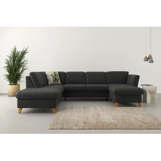 Home Affaire Wohnlandschaft Polyester U-Form 3-Sitzer Grau