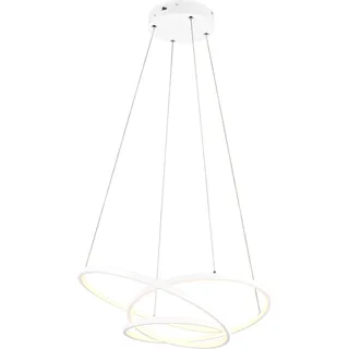 TRIO LEUCHTEN LED Pendelleuchte "DARVIN, LED Hängelampe 34W 4500 Lumen, dimmbar, Lichtfarbe einstellbar", weiß (weiß matt), 1, H: 150cm, 1 Stk., Leuchten, CCT 2300/3000/4000K warmweiß-kaltweiß, höhenverstellbar bis max 150cm, LED Pendelleuchte
