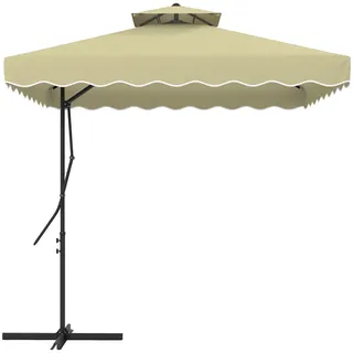 Outsunny Ampelschirm 243 x 243 cm Beige