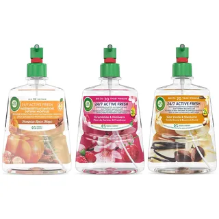 Air Wick Active Fresh – Wasserbasierter Automatischer Lufterfrischer – Raumduft Jahreszeitenzauber – 3 x 228 ml Nachfüller
