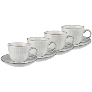 Butlers Tassen 4er-Set Henley 270 ml , Grau , Keramik , Geschirr, Tassen, Kaffeetassen