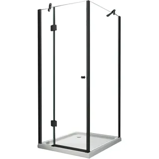 Glasdeals Duschkabine 6 mm Glas Dusche NOVUM in Schwarz 100 x 100 x 195 cm 3306