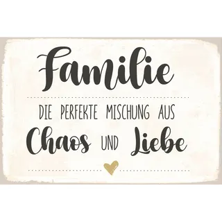 queence Metallbild "Familie" Herzen  Schriftzug  Sprüche  Sprüche & Texte 1 Stk. tlg. Stahlschild, Blechschild, Sprüche, Texte, Familie, Liebe, farbe bild(er): schwarz
