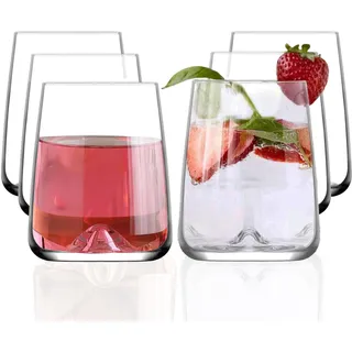 NORDIC SCHILLER Premium Trinkgläser Groß 475ml, 6er Set%100 BLEI FREI Weinglas, Wassergläser Spülmaschinenfest Coktailgläser Wasserglas Groß Weingläser, Trinkglas Water Glasses Caipirinha Gläser
