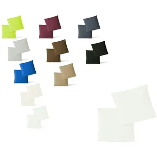 EXKLUSIV HEIMTEXTIL Kissenbezug Hülle Doppelpack mit Reißverschluss 40 x 40 cm Jersey Weiss