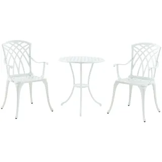 casa.pro Bistro-Set 3-tlg. Weiß
