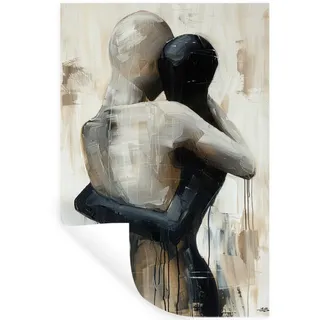 MuchoWow Wandtattoo Abstrakt - Liebe - Schwarz und weiß - Modern 80x120 cm , Kunststoff , Rechteckig , 80x120x0.1 cm , Tapeten & Wandverkleidungen, Wandtattoos & Sticker