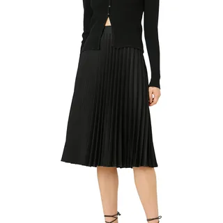 Koton Women Satin Midi Skirt Pleated A Line