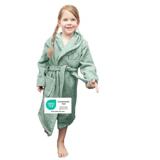 ULLENBOOM Bademantel Kinder, Frottee aus 100% Baumwolle (OEKO-TEX zertifiziert), Made in EU - Badehandtuch und Kinderbademantel geeignet von 3-6 Jahren, Für Mädchen & Jungen