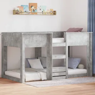 vidaXL Etagenbett für Kinder Beton Grau 80 x 200 cm Holzwerkstoff - Grau