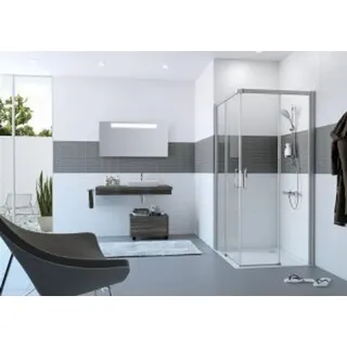 Hüppe Classics 2 EasyEntry Viereck Gleittüreckeinstieg 2-teilig, Breite:100cm, Höhe:200cm, Befestigung links & rechts, C25003069322,