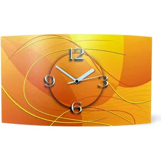 Digital Designer Art abstrakt gelb Designer Wanduhr modernes Wanduhren Design leise kein ticken DIXTIME 3DS-0377 - Orange