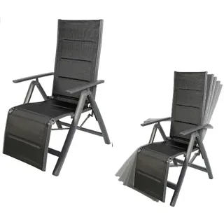 LINDER EXCLUSIV Venezia Relaxsessel 60 x 72 x 110 cm anthrazit klappbar