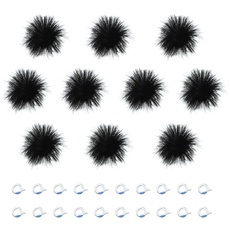 Create idea 10PCS Mini Mikrofon Furry Windschutzscheibe Kamera Mic Wind Muff Mikrofon Wind Abdeckung Windfilter Windschutz für Kamera Mikrofon Outdoor Liefert Schwarz