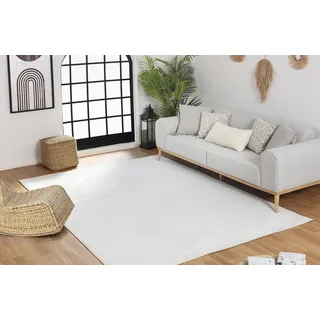 Livabliss Houston Outdoor wetterfest - In und Outdoor für Balkon 160x220cm, Terrasse, Garten, Küche - e Boho Style für draußen - Weiß