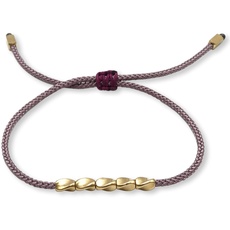 BENAVA Tibet Armband Stoffarmband geflochten mit Kupfer Perlen Lila Violett | Minimal Freundschaftsarmband | Handmade Buddhistischer Boho Schmuck | Ideal als Geschenk
