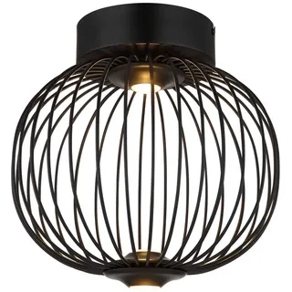 Globo Led-Deckenleuchte , Schwarz , Metall, Kunststoff , Kugel , F , 30 cm , Ce , Lampen & Leuchten, LED Beleuchtung, LED-Deckenleuchten