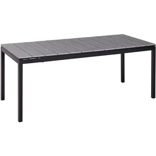 Beliani Gartentisch 198 x 90 x 77 cm Grau/Schwarz ausziehbar