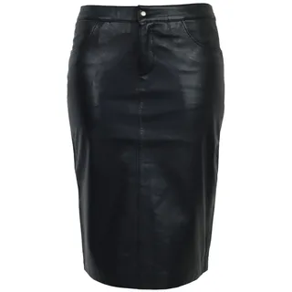 RICANO Bleistiftrock "Lederrock 095 Skirt" Handgefertigt aus echtem Leder, schwarz