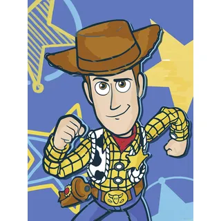 KOMAR Wandbild Disney and Pixar Toy Story Woody 30 cm x 40 cm Blau