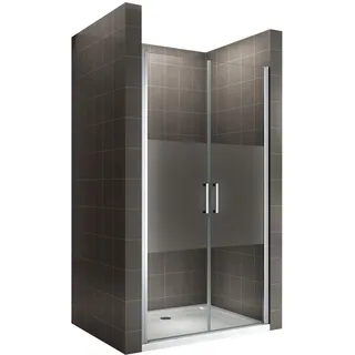 i-flair LARA Duschtür Nischentür 98x180 cm, 6 mm ESG Nano Teilsatiniert | Verstellbereich 98–101 cm, ESG-Sicherheitsglas, Nanobeschichtung, Edelstahlgriffe, leichte Reinigung, Nischenmontage