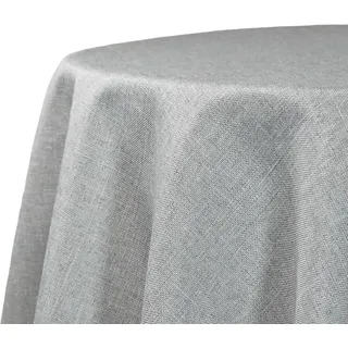 Decomira Tischdecke wasserabweisend Leinen-Optik - Fleckschutz, abwaschbar - Garten-Tischdecke Outdoor, Tischtuch Esstisch - Grau - 200 cm Rund