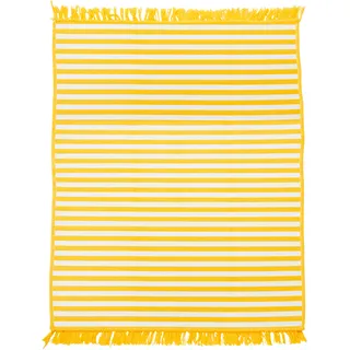 done.® Teppich »OUTSIDE« rechteckig 10 mm Höhe Flachgewebe, gestreift, mit Fransen, In- und Outdoor geeignet, gelb