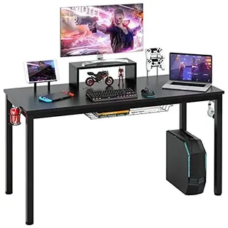 Costway Gaming-Tisch 140cm Schwarz