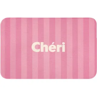 OnlyWow Badematte Gestreift - Rosa - Chéri Badvorleger 80x50 cm , Pink , Textil , Füllung: Polyurethan (Pur) , Rechteckig , 80x50 cm , Heimtextilien, Badtextilien, Badematten