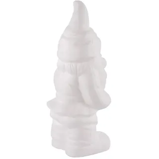 Rayher Styropor-Gartenzwerg, 28 cm, Styroporform, Schaumstoff-Zwerg zum Basteln, Gartenzwerg zum Bekleben und Bemalen, 3324900, Weiß