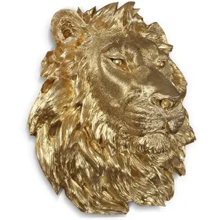 Wand Charmers Lion – Faux Kopf/Büste montiert fauxidermy Dekorative Fake Kunstharz Tier Replica Halterung TAXIDERMIE Afrika Decor Art, Kunstharz, gold, Large